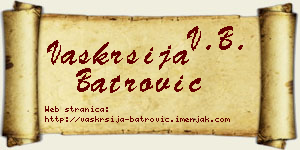 Vaskrsija Batrović vizit kartica